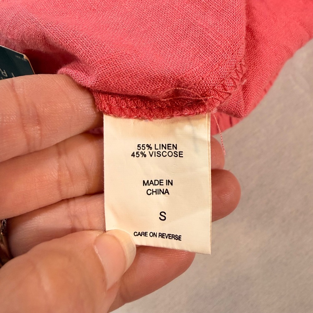NWT Soho New York & Company Linen Blend Shorts Women S Coral 4" Inseam Preppy - Picture 4 of 8